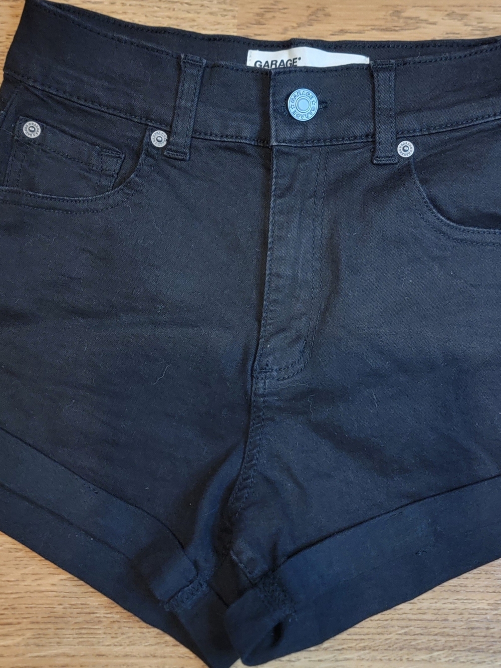 Garage Black High-Rise Women's Denim Shorts